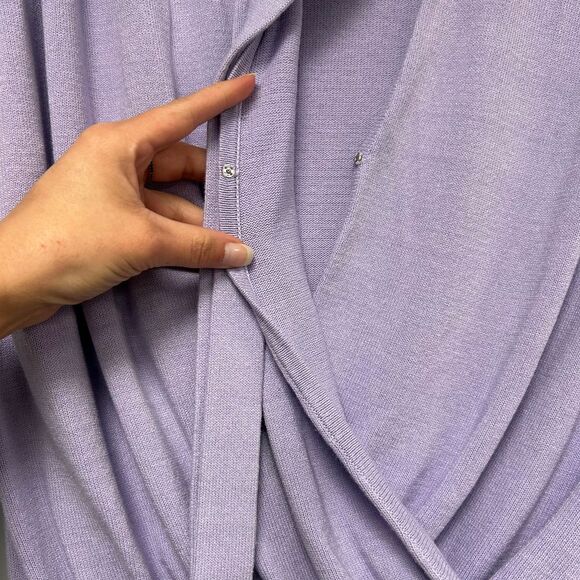 Anthropologie Sleeveless Women Wrap Top Sweater Tie Size Small Purple (627) - Picture 6 of 8